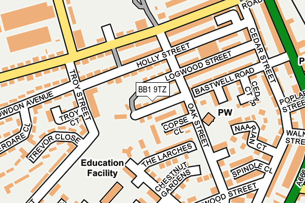BB1 9TZ map - OS OpenMap – Local (Ordnance Survey)