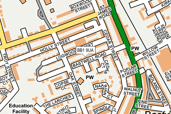 BB1 9UA map - OS OpenMap – Local (Ordnance Survey)