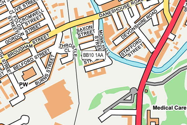 BB10 1AA map - OS OpenMap – Local (Ordnance Survey)