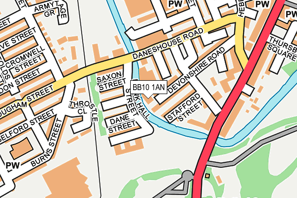 BB10 1AN map - OS OpenMap – Local (Ordnance Survey)