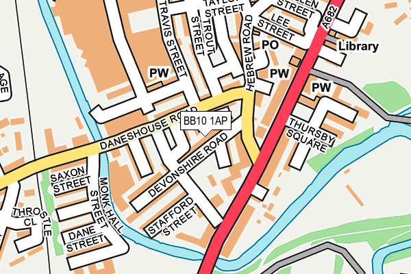 BB10 1AP map - OS OpenMap – Local (Ordnance Survey)