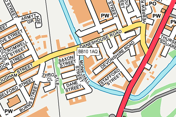 BB10 1AQ map - OS OpenMap – Local (Ordnance Survey)