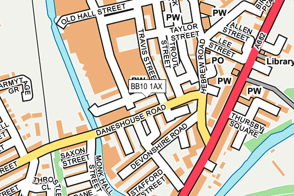 BB10 1AX map - OS OpenMap – Local (Ordnance Survey)