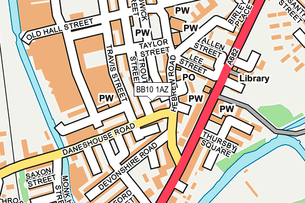 BB10 1AZ map - OS OpenMap – Local (Ordnance Survey)