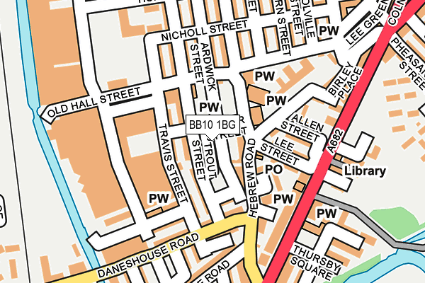 BB10 1BG map - OS OpenMap – Local (Ordnance Survey)