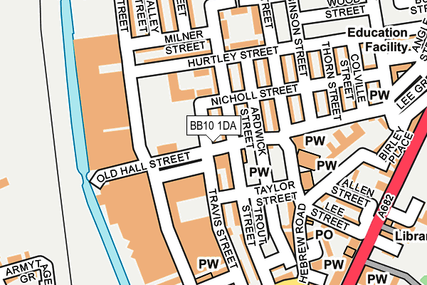 BB10 1DA map - OS OpenMap – Local (Ordnance Survey)