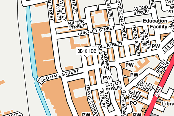 BB10 1DB map - OS OpenMap – Local (Ordnance Survey)