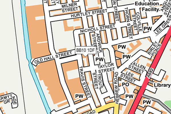 BB10 1DF map - OS OpenMap – Local (Ordnance Survey)