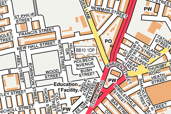 BB10 1DP map - OS OpenMap – Local (Ordnance Survey)