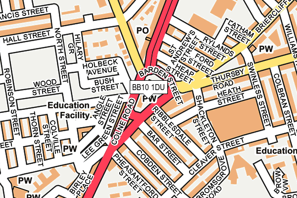 BB10 1DU map - OS OpenMap – Local (Ordnance Survey)