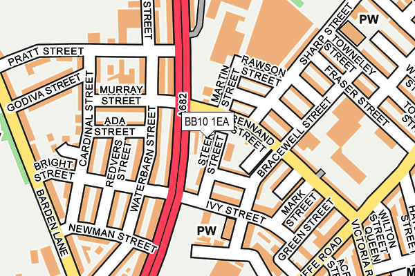 BB10 1EA map - OS OpenMap – Local (Ordnance Survey)