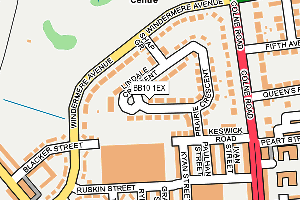 BB10 1EX map - OS OpenMap – Local (Ordnance Survey)