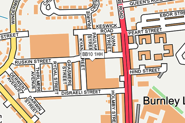BB10 1HH map - OS OpenMap – Local (Ordnance Survey)