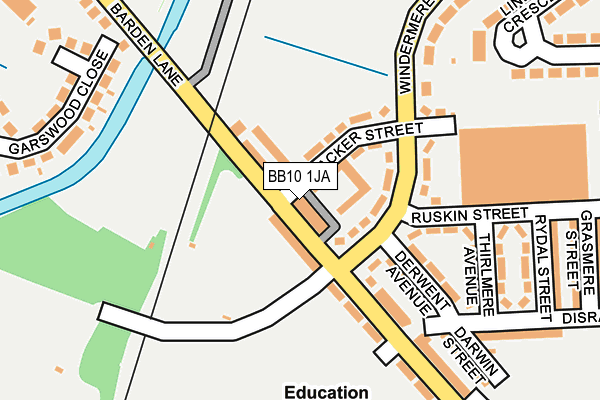 BB10 1JA map - OS OpenMap – Local (Ordnance Survey)