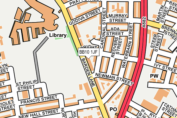BB10 1JF map - OS OpenMap – Local (Ordnance Survey)