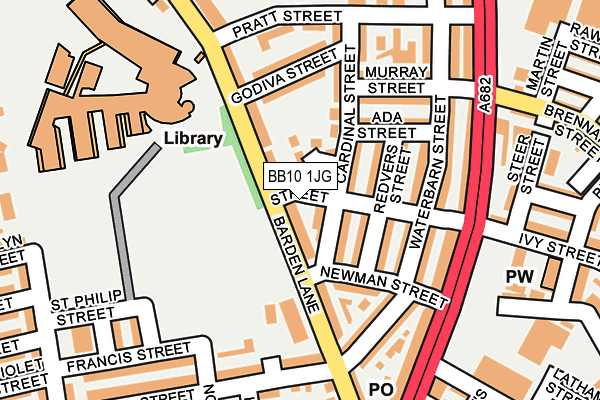 BB10 1JG map - OS OpenMap – Local (Ordnance Survey)