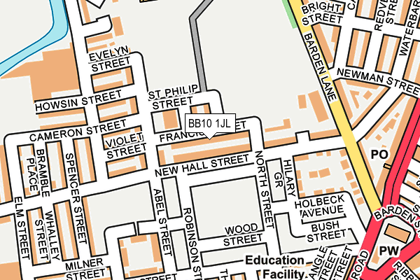 BB10 1JL map - OS OpenMap – Local (Ordnance Survey)