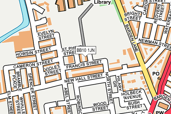 BB10 1JN map - OS OpenMap – Local (Ordnance Survey)