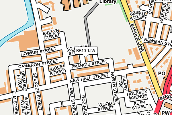 BB10 1JW map - OS OpenMap – Local (Ordnance Survey)
