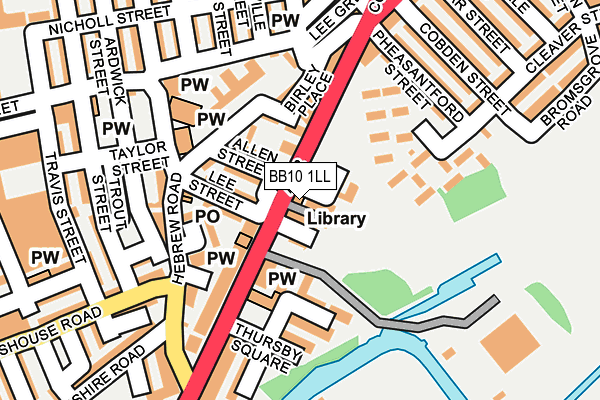 BB10 1LL map - OS OpenMap – Local (Ordnance Survey)