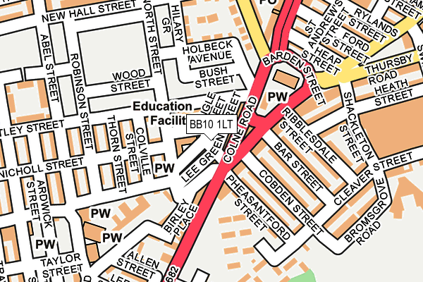 BB10 1LT map - OS OpenMap – Local (Ordnance Survey)