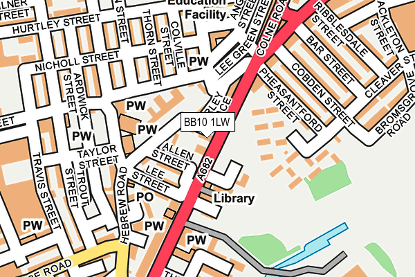 BB10 1LW map - OS OpenMap – Local (Ordnance Survey)
