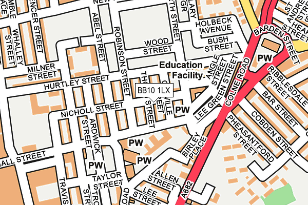 BB10 1LX map - OS OpenMap – Local (Ordnance Survey)