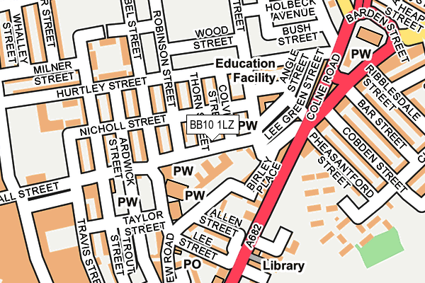 BB10 1LZ map - OS OpenMap – Local (Ordnance Survey)