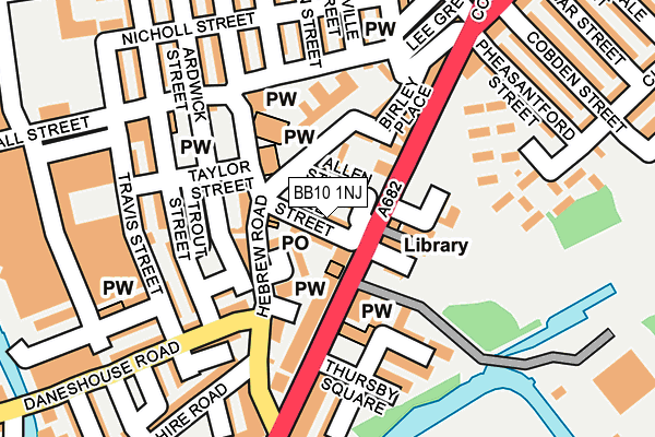 BB10 1NJ map - OS OpenMap – Local (Ordnance Survey)