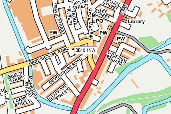 BB10 1NW map - OS OpenMap – Local (Ordnance Survey)