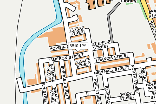 BB10 1PY map - OS OpenMap – Local (Ordnance Survey)
