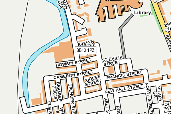 BB10 1PZ map - OS OpenMap – Local (Ordnance Survey)