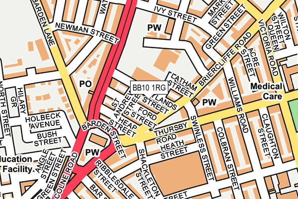 BB10 1RG map - OS OpenMap – Local (Ordnance Survey)