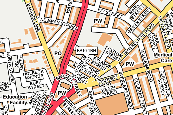 BB10 1RH map - OS OpenMap – Local (Ordnance Survey)