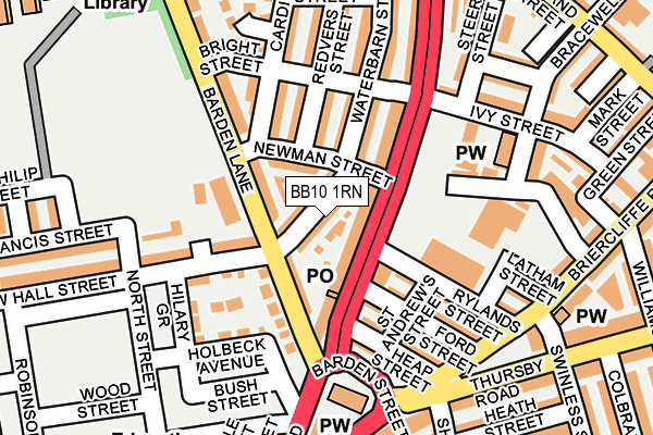 BB10 1RN map - OS OpenMap – Local (Ordnance Survey)