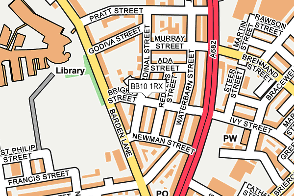 BB10 1RX map - OS OpenMap – Local (Ordnance Survey)