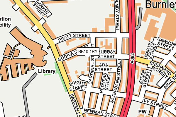 BB10 1RY map - OS OpenMap – Local (Ordnance Survey)