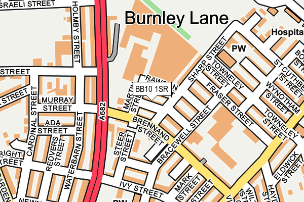 BB10 1SR map - OS OpenMap – Local (Ordnance Survey)