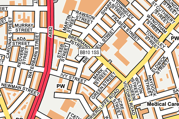 BB10 1SS map - OS OpenMap – Local (Ordnance Survey)