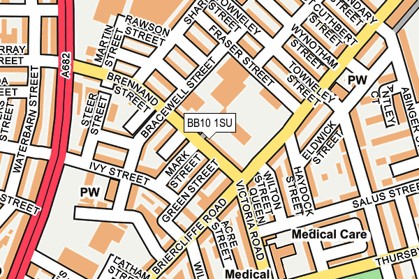 BB10 1SU map - OS OpenMap – Local (Ordnance Survey)
