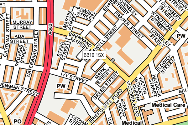BB10 1SX map - OS OpenMap – Local (Ordnance Survey)