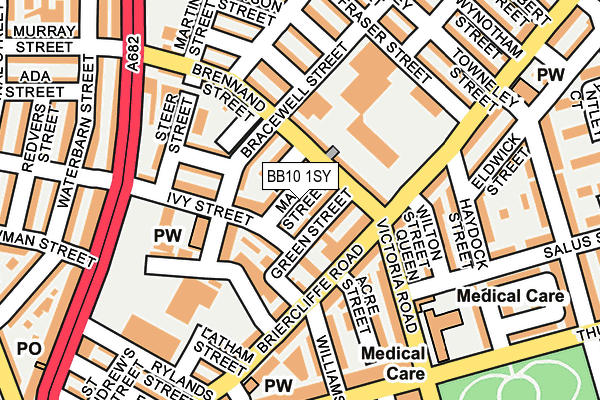 BB10 1SY map - OS OpenMap – Local (Ordnance Survey)