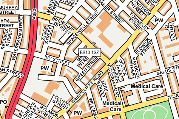 BB10 1SZ map - OS OpenMap – Local (Ordnance Survey)