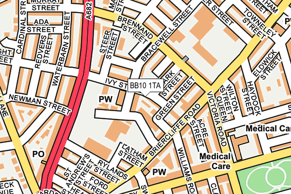 BB10 1TA map - OS OpenMap – Local (Ordnance Survey)