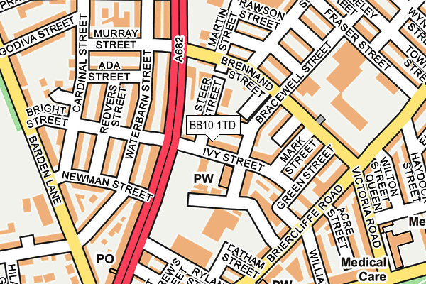 BB10 1TD map - OS OpenMap – Local (Ordnance Survey)