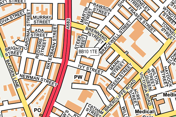 BB10 1TE map - OS OpenMap – Local (Ordnance Survey)