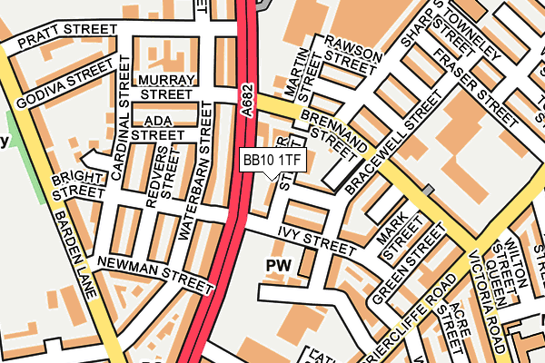 BB10 1TF map - OS OpenMap – Local (Ordnance Survey)