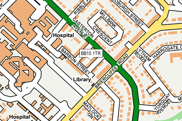 BB10 1TR map - OS OpenMap – Local (Ordnance Survey)