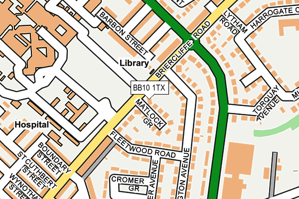 BB10 1TX map - OS OpenMap – Local (Ordnance Survey)