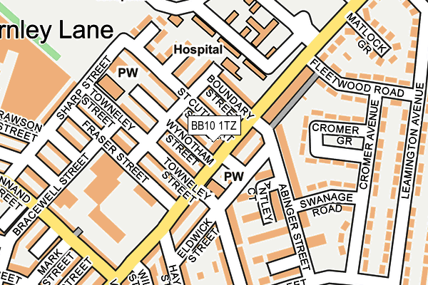 BB10 1TZ map - OS OpenMap – Local (Ordnance Survey)